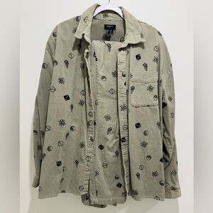 Forever 21 Men's Beige Patterned Corduroy Jacket + Pants